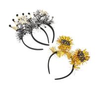 FOMIYES 3pezzi Cerchietto Per Capelli Di Capodanno Cerchietto Glitterato Con Ciondoli Forma Di Stella e Corona Accessori Per Capelli Leggeri e Confortevoli Per Feste e Celebrazioni Di Capo