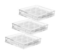 FOMIYES 3sets Palette di Ombretti Vuota con Scomparti e Slot per Pennelli Design Trasparente per Rapida Identificazione dei Colori Robusta Struttura Quadrata per Viaggi Supporta