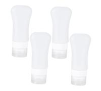 FOMIYES 4 pezzi Bottiglie da Viaggio in Silicone Pompa Vite e Ventosa Contenitori Cosmetici Riutilizzabili per Lozioni Shampoo e Saponi Liquidi per Viaggi e Conservazione Sicura