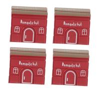 FOMIYES 4 Pezzi Casetta in Plastica per Micro Paesaggio Design Realistico, Materiale Robusto e Portatile, Decorazione per Spazi di Lavoro e Miniature da Giardino