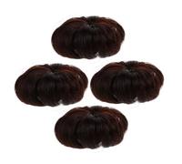 FOMIYES 4 Pezzi Chignon Bambina con Clip Accessori Capelli Morbidi e Voluminosi per Bambine Fascia per Capelli Ciambella per Feste Matrimoni e Uso Quotidiano Marrone Scuro