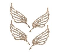 FOMIYES 4 Pezzi Fermaglio a Forma di Ala D’angelo con Cristalli, Oro, | Set, Lega di Zinco e Cristalli, Leggero e Affidabile, per Matrimoni e Banchetti
