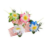 FOMIYES 4 Pezzi Hawaiian Flower Hair Comb Tropical Plumeria Side Clips For Ponytails Buns Braids Secure Fit Lightweight Durable Beach Wedding Accessories