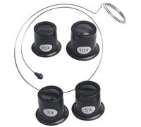 FOMIYES 4 Pezzi Lente D'ingrandimento Portatile per Gioiellieri, Monoculare E Filo di Lente D'ingrandimento, Set di Lenti per Gioiellieri 3x/5x/10x/15x Portatile Ottica Lenti per La Riparazione di