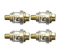 FOMIYES 4 Pezzi Lubrificatore Pneumatico Mini a Flusso 1/4 in Alluminio Oro | Utensili ad Aria Compressa, Installazione Rapida, Officina e Verniciatura, Manutenzione Semplice