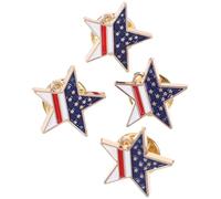 FOMIYES 4 Pezzi Spille da Bavero Stella Cinque Punte in Decorazioni Vintage per Abbigliamento e Accessori Festa Spille Petto Patriottiche per Eventi Casual e Speciali