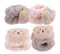 FOMIYES 4 Pz lavare il cinturino da polso fascia in microfibra fascia da polso per il lavaggio del viso fasce atletiche Cinghie per yoga asciugamani da polso comodi braccialetti spa Falso