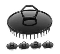 FOMIYES 5 Pz Spazzola per portatile spazzola per la pulizia Pennello per shampoo liquido massaggiatore per cuoio capelluto spazzola per da doccia pettine antiforfora Black