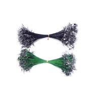 FOMIYES 50 Pezzi Filo da Pesca in Acciaio 15cm Anti Morso per Esca e Filo | Resistente All’abrasione, Protegge il Filo Principale, Uso in Pesca Esterna e Traina Costiera, Verde Nero