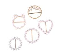 FOMIYES 5pezzi Fermagli Per Magliette Anelli Ferma-sciarpe Alla Moda Fibbie Decorative Per Abbigliamento Diversi Stili Eleganti e Raffinate Clip