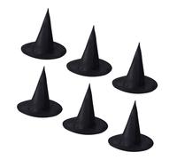 FOMIYES 6 Pezzi Cappello da Strega Accessorio Cosplay per Party Nero Resistente Oxford Design Classico a Cono per Halloween e Feste di Trucco