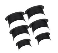 FOMIYES 6 Pezzi Fodere Tasche da Biliardo per Tavolo Standard, Set Nero | Plastica Nera, 2 Medie e 4 Posteriori, Ricambio per Sale e Bar, Scorrimento Palla Fluido