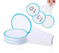 FOMIYES 6 Pezzi Lavagna Cancellabile a Secco Mini Lavagna Bianca Portatile Tabellone Segnapunti Monofacciale per Giudici Votazione e Segnalazione Gare 10x20 Cm Blu