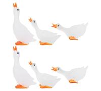 FOMIYES 6 Pezzi Mini Statuine Cigno in Resina Luminosa Trasparente, Decorazioni Micro Paesaggio e Ornamentali da Scrivania per Giardino in Miniatura, Ornamenti Bonsai e Bomboniere