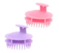 FOMIYES 6 Pezzi Spazzole Shampoo Silicone per Capelluto Pettine Bagno Multifunzionale per Lavaggio Pulizia Corpo Ed Esfoliazione Design Sporco Portatile Rosa