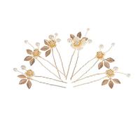 FOMIYES 6 Pezzi Tornante forcine per per matrimonio roba da sposa fascia da sposa strass garbo grazia forcella per a forma di u Forcina per matrimonio Lega di zinco Golden