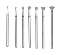 FOMIYES 7 Pezzi Punte per Fresa Unghie Diamante Coniche Argento per Levigatura Efficiente e Rimozione Smalto Gel, Strumenti Professionali per Manicure e Uso Domestico