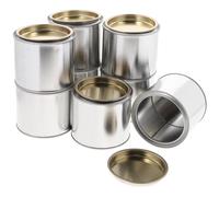 FOMIYES 8 Pezzi Barattolo per Miscelare Vernice in Ferro, Rotondo, Argento, 0,5, Portatile, per Pittura e Inchiostro, per Fabbrica e Negozio, Contenitore per Vernice e Colore Casuale