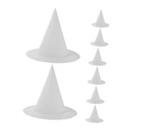FOMIYES 8 Pezzi Cappello da Strega Fai da Te in Carta Bianca, Facile da Dipingere e Decorare, per Attività Artistiche e Decorazioni di Festa di Halloween