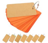 FOMIYES 8 Schede Promemoria Vuote Cartoncino Kraft con Anello, Carte Dipinte a Mano Colorate per Appunti e Studio, Blocco Note Portatile per Diario, Scrittura Scorrevole e Colore Casuale