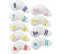 FOMIYES 9 Pezzi Copertura per Putter da Golf in Pu Resistente per Teste di Mazze, Facile da Riconoscere e Protezione per Mazze da Golf in Ogni Occasione
