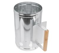 FOMIYES Accenditore per Carbone in Metallo Manico in Legno Resistente al Calore, Secchio per Avviamento Rapido Barbecue e Caminetti, Accendifuoco Senza Odore per Uso Esterno e Griglia