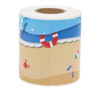 FOMIYES Adesivo per Bordi a Tema Spiaggia 20m Rotolo, Bordatura Decorativa Autoadesiva per Lavagna e Bacheca, Decorazioni Estive per Aula, Ufficio e Pareti