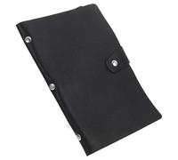 FOMIYES Album Portadocumenti Multifunzione in Pu Nero, Raccoglitore per Fatture e Banconote Spesse, Cartella Compatta per Archiviazione Ufficio e Organizzazione Ricevute, Formato 20