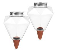 FOMIYES Annaffiatori Automatici per Piante da Interno 2 Pezzi, Dispositivo Irrigazione in Plastica Resistente, Picchetti Autoirriganti Creativi per Piante in Vaso e Giardino