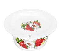 FOMIYES Bacinella Smaltata Multifunzionale 12 Cm con Coperchio, Ciotola per Zuppa e Conservazione Alimenti, Contenitore Cucina Retrò per Frutta e Preparazione, Facile Pulizia e Resistente