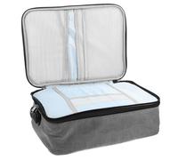 FOMIYES Borsa Porta Documenti Ignifuga con Serratura Organizer Multilivello e Resistente per Ufficio e Viaggio Custodia Portatile per Passaporti e Certificati Grigia con Colore Casuale