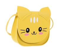 FOMIYES Borsa Tracolla Piccola Gatto Cartoon in Pelle Pu Gialla, Capiente e Comoda, Design a Spalla Singola per Uso Quotidiano e Feste