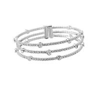 FOMIYES Bracciale a diamante completo cristalli braccialetto per le donne polso sterlina braccialetti regolabile bracciali braccialetto di cristallo bracciale da donna in cristallo Argento