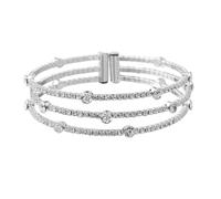 FOMIYES Bracciale Elastico da Donna Design in Cristallo, Elegante alla Moda, in Lega e Cristalli, Bracciale Aperto Decorativo per Compleanni e Pubblicità