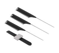 FOMIYES Bracciale Porta Fermagli Magnetico Nero in Silicone e Abs Pettini Punta Tails 3 Pezzi per Strumento da Parrucchiere e Acconciature Professionali