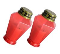 FOMIYES Candele Decorative a LED per Cimitero 2 Pezzi Luci Impermeabili per Esterni Funzione Rilassante per Casa e Luoghi Sacri