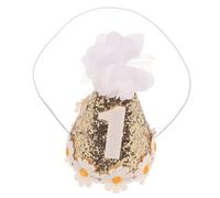 FOMIYES Cappello Cono per Primo Compleanno Glitter e Decorazioni a Fiore, Leggero e Resistente , per Feste di Compleanno