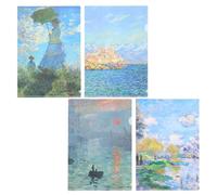 FOMIYES Cartelle Portadocumenti A4 Impermeabili in PP Set da 4 Design Artistico Ispirato a Pittori Famosi Organizer Multifunzione per Ufficio e Scuola Protezione Documenti da Pioggia e