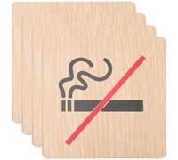 FOMIYES Cartelli di Divieto di Fumo in Legno Rettangolari Set da 4 Segnali di Avvertimento Adesivi per Hotel Bar e Ristoranti Promemoria Durevoli per Luoghi Pubblici senza Fumo