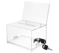 FOMIYES Cassetta Porta Biglietti da Visita in Acrilico Trasparente e Chiavi, Scatola per Donazioni e Fondi, Contenitore per Suggerimenti da Ufficio e Locali Pubblici, Resistente