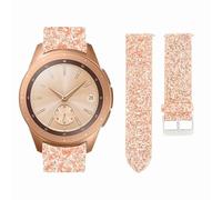 FOMIYES Cinturino per orologio con brillantini, cinturino intercambiabile, cinturino di ricambio per smartwatch, cinturino lucido, guarda il cinturino in pelle oro rosa, 21X2CM, Pelle, Senza Gemstone