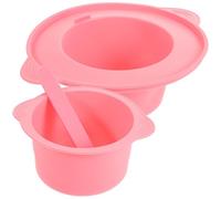 FOMIYES Ciotola in Silicone per Maschere da Te Resistente al per Fusione Cera e Miscelazione con Bastoncino Mescolatore Rosa per Casa e di Riutilizzabile