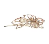 FOMIYES Clip per con Fiore di Strass Dorato Fermaglio Becco di Pappagallo Antiscivolo Accessorio Brillante per Acconciature da Sposa e Feste Elegante Fermaglio per Leggero e Delicato