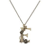 FOMIYES Collana a Catena da Donna Ciondolo Lettera Stilizzata in Lega Antica Collana Vintage Lunga Rosa Avvolta Gioielli Semplici per Maglioni e Outfit Casual Regalo per Amiche e