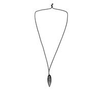 FOMIYES Collana Ciondolo in Pietra Fossile Ortocerata Grande Amuleto Portafortuna Lucido in Pietra Grezza Esemplare Educativo di Vita Marina Antica per Collezionisti e Appassionati di