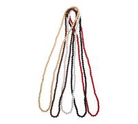 FOMIYES Collana di Perline di Legno Naturale 8 MM Set da 5 Pezzi Unisex Stile Tribale Africano Boho Hip Hop Perline Rotonde Multicolore per Uso Quotidiano e Outfit Casual