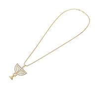 FOMIYES Collana Hanukkah Unisex Stella di David e Menorah in Lega e Cristalli, Design Elegante e Brillante, per Uso Quotidiano e Matrimoni, Simbolo di Luce e Speranza