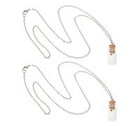 FOMIYES Collana Religiosa Ciondolo a Forma di Bottiglia di Vetro Set da 2 Pezzi Medaglioni di Semi di Senape Cristiani in Fiala di Vetro Gioielli Artigianali Piccoli per Battesimi e