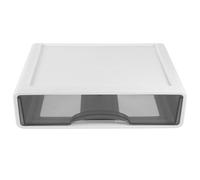 FOMIYES Contenitore Cassetti Portadocumenti in Plastica PP Grande Capacità Organizer da Scrivania Multifunzione Cassetto Singolo Colore Bianco per Ufficio Camera e Bagno