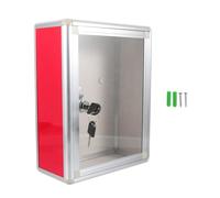 FOMIYES Contenitore per Lettere Trasparente Rosso Medio Scatola Porta Posta Fori per Fissaggio a Muro Cassetta Suggerimenti e Reclami per Ufficio Scuola e Spazi di Lavoro